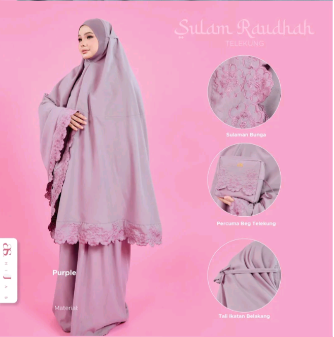 Telekung Sulam Datin Shahida Get 3 Free Gifts